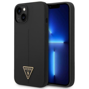 Оригинален гръб GUESS Silicone Triangle GUHCP14MSLTGK - iPhone 14 Plus черен - Img 1