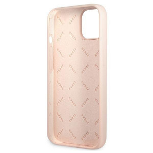 Оригинален гръб GUESS Silicone Triangle Logo GUHCP13MSLTGP - iPhone 13 розов - Img 7