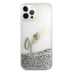 Оригинален гръб GUESS Silicone Vintage Gold Logo GUHCP12LGLVSSI - iPhone 12 Pro Max сребрист - Img 3