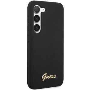 Оригинален гръб GUESS Silicone Vintage Gold Logo GUHCS23MSLSMK - Samsung Galaxy S23+ черен - Img 4
