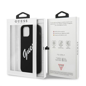 Оригинален гръб GUESS Silicone Vintage Script GUHCP12LLSVSBW - iPhone 12 Pro Max черен - Img 8