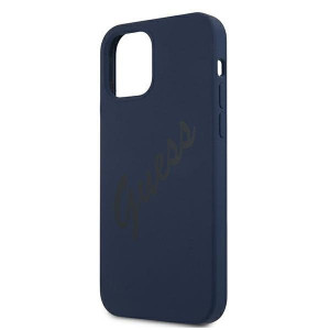 Оригинален гръб GUESS Silicone Vintage Script GUHCP12SLSVSBL - iPhone 12 mini син - Img 6