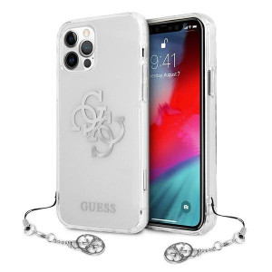 Оригинален гръб GUESS Silver Charms GUHCP12LKS4GSI - iPhone 12 Pro Max прозрачен - Img 1