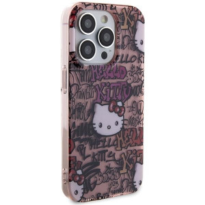 Оригинален гръб Hello Kitty IML Tags Graffiti - iPhone 14 Pro розов - Img 4