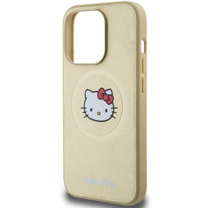 Оригинален гръб Hello Kitty Leather Kitty Head MagSafe - iPhone 13 Pro златист - Img 6