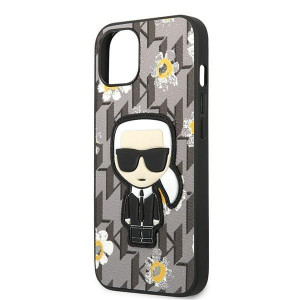 Оригинален гръб KARL LAGERFELD Flower Ikonik Karl KLHCP13MPMNFIK1 - iPhone 13 сив - Img 6