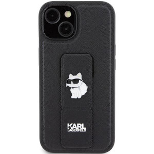 Оригинален гръб KARL LAGERFELD Gripstand Saffiano Choupette Pins - iPhone 15 черен - Img 3