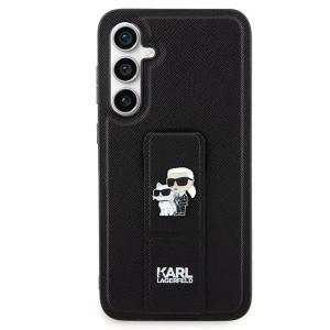 Оригинален гръб KARL LAGERFELD Gripstand Saffiano Karl & Choupette Pins - Samsung Galaxy S23 FE черен - Img 3