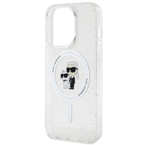 Оригинален гръб KARL LAGERFELD Karl & Choupette Glitter MagSafe - iPhone 15 Pro прозрачен - Img 6