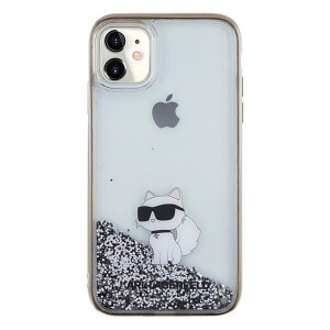 Оригинален гръб KARL LAGERFELD Liquid Glitter Choupette - iPhone 11 прозрачен - Img 3