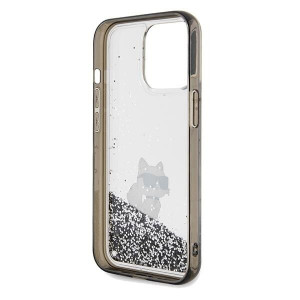 Оригинален гръб KARL LAGERFELD Liquid Glitter Choupette - iPhone 13 Pro прозрачен - Img 7