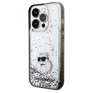 Оригинален гръб KARL LAGERFELD Liquid Glitter Choupette - iPhone 14 Pro прозрачен - Img 2