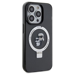 Оригинален гръб KARL LAGERFELD Ring Stand Karl & Choupette MagSafe - iPhone 14 Pro черен - Img 4