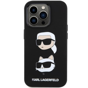 Оригинален гръб KARL LAGERFELD Silicone Karl & Choupette Head - iPhone 15 Pro Max черен - Img 3