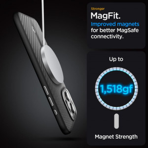 Оригинален гръб SPIGEN Enzo Aramid MagSafe - iPhone 15 Pro черен мат - Img 13