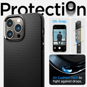 Оригинален гръб SPIGEN Liquid Air - iPhone 14 Pro черен мат - Img 12