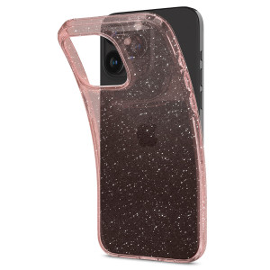 Оригинален гръб SPIGEN Liquid Crystal Glitter - iPhone 15 Pro розов кварц - Img 6