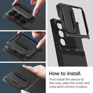 Оригинален гръб SPIGEN Optik Armor - Samsung Galaxy S23 Ultra черен - Img 15