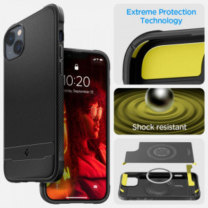 Оригинален гръб SPIGEN Rugged Armor MagSafe - iPhone 14 черен мат - Img 4
