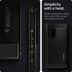 Оригинален гръб SPIGEN Rugged Armor - Samsung Galaxy Note20 Ultra черен мат - Img 11