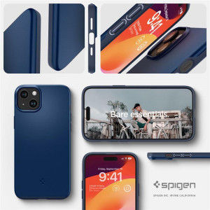Оригинален гръб SPIGEN Thin Fit - iPhone 15 Plus син - Img 13