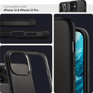 Оригинален гръб SPIGEN Ultra Hybrid - iPhone 12 / 12 Pro черен мат - Img 16