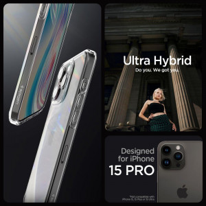 Оригинален гръб SPIGEN Ultra Hybrid - iPhone 15 Pro кристалнопрозрачен - Img 10