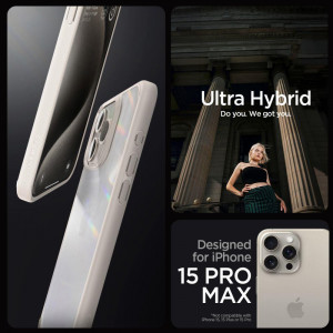Оригинален гръб SPIGEN Ultra Hybrid - iPhone 15 Pro natural titanium - Img 2
