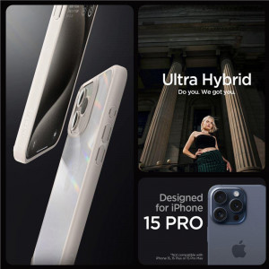Оригинален гръб SPIGEN Ultra Hybrid - iPhone 15 Pro natural titanium - Img 8