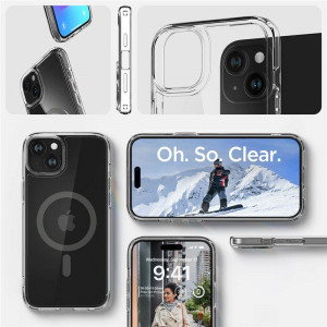 Оригинален гръб SPIGEN Ultra Hybrid MagSafe - iPhone 15 Plus графит - Img 10