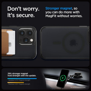 Оригинален гръб SPIGEN Ultra Hybrid MagSafe - iPhone 15 Pro Frost Black - Img 12