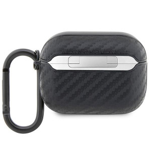 Оригинален калъф за слушалки BMW Carbon Double Metal Logo BMAPWMPUCA2 - AirPods Pro черен - Img 2