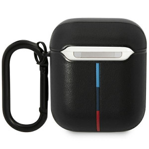 Оригинален калъф за слушалки BMW Leather Curved Line BMA222PVTK - AirPods 1 / 2 черен - Img 2