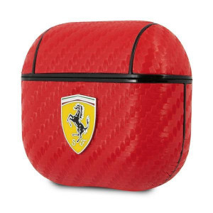 Оригинален калъф за слушалки FERRARI On Track PU Carbon FESA3CARE - AirPods 3 червен - Img 3