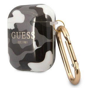 Оригинален калъф за слушалки GUESS Camo GUA2UCAMG - AirPods 1 / 2 черен - Img 2