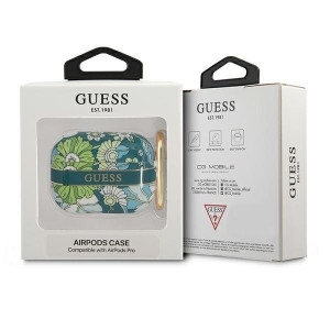 Оригинален калъф за слушалки GUESS Flower Strap GUAPHHFLN - AirPods Pro зелен - Img 3