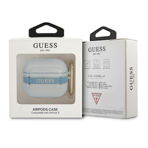 Оригинален калъф за слушалки GUESS Strap GUA3HHTSB - AirPods 3 син - Img 3