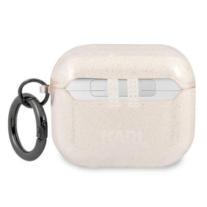 Оригинален калъф за слушалки Karl LAGERFELD Glitter Karl's Head KLA3UKHGD - AirPods 3 златист - Img 2