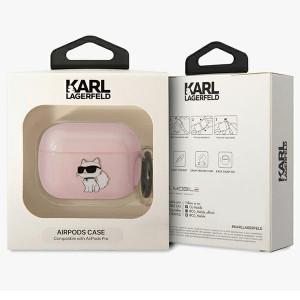 Оригинален калъф за слушалки Karl LAGERFELD Ikonik Choupette KLAPHNCHTCP - AirPods Pro розов - Img 3