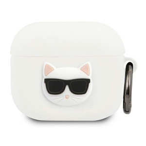 Оригинален калъф за слушалки Karl LAGERFELD Silicone Choupette KLACA3SILCHWH - AirPods 3 бял - Img 1