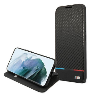 Оригинален калъф тип книга BMW M Collection Triangles BMBKS22MPUCARTCBK - Samsung Galaxy S22+ черен - Img 4
