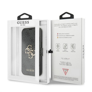 Оригинален калъф тип книга GUESS 4G Big Metal Logo GUBKP13L4GMGGR - iPhone 13 Pro сив - Img 7