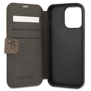 Оригинален калъф тип книга GUESS 4G Big Metal Logo GUBKP13X4GMGBR - iPhone 13 Pro Max кафяв - Img 5