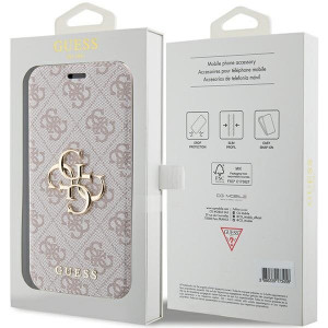 Оригинален калъф тип книга GUESS 4G Metal Logo - iPhone 15 Pro розов - Img 7