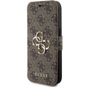 Оригинален калъф тип книга GUESS 4G Metal Logo - iPhone 15 Pro Max кафяв - Img 2