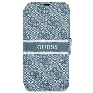Оригинален калъф тип книга GUESS 4G Stripe GUBKP13S4GDBL - iPhone 13 mini син - Img 2