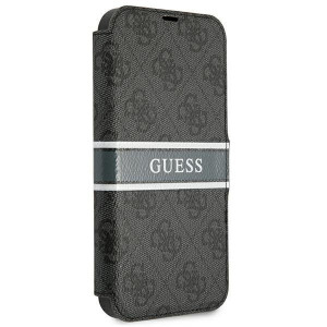 Оригинален калъф тип книга GUESS 4G Stripe GUBKP13S4GDGR - iPhone 13 mini сив - Img 3