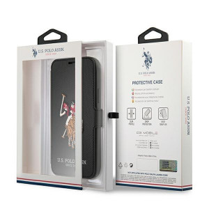 Оригинален калъф тип книга US POLO Polo Embroidery USFLBKP12MPUGFLBK - iPhone 12 / 12 Pro черен - Img 7