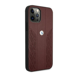 Оригинален твърд гръб от еко кожа BMW Leather Curve Perforate BMHCP12LRSPPR - iPhone 12 Pro Max червен - Img 4