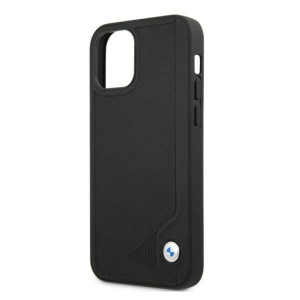 Оригинален твърд гръб от еко кожа BMW Leather Deboss BMHCP12MRCDPK - iPhone 12 / 12 Pro черен - Img 6